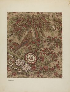 Bedruckter Baumwollchintz, ca. 1940 von Joseph Lubrano