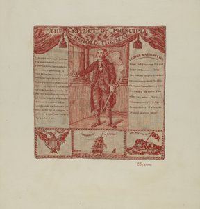 Bedruckter Stoff von George Washington, um 1939 von Joseph Lubrano