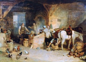 Ein Dorfschmied diskutiert über den Eisenpreis..., ca. 1807 von Joseph Mallord William Turner