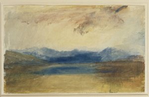 Eine bergige Landschaft mit einem See von Joseph Mallord William Turner