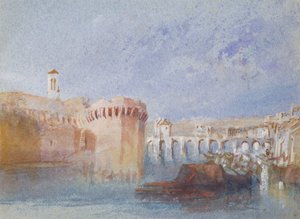 Angers: Die Mauern der Doutre mit dem Turm der Kirche La Trinité von Joseph Mallord William Turner