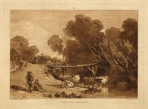 Brücke und Kühe von Joseph Mallord William Turner