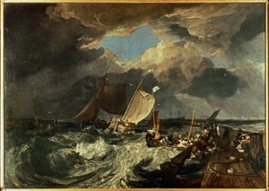 Calais Pier, mit französischen Fischern, die sich auf das Meer vorbereiten: Ein englisches Paketboot kommt an von Joseph Mallord William Turner