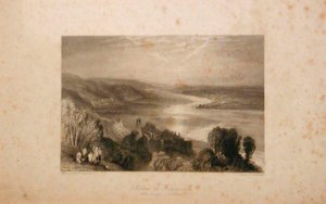 Schloss Tancarville mit der Stadt Quilleboeuf von Joseph Mallord William Turner
