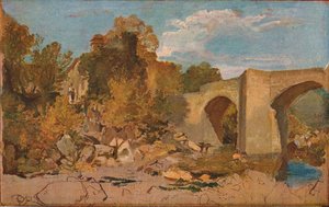 Devonshire-Brücke mit Hütte, 1813 von Joseph Mallord William Turner