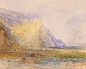 Domleschg-Tal, Blick nach Südosten, Richtung Schloss Ortenstein, ca. 1853