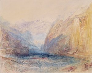 Domleschg-Tal, nahe Rothenbrunnen, Blick Richtung Rhazuns von Joseph Mallord William Turner