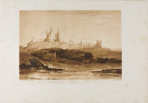 Dunstanborough Castle, Platte 14 aus Liber Studiorum von Joseph Mallord William Turner
