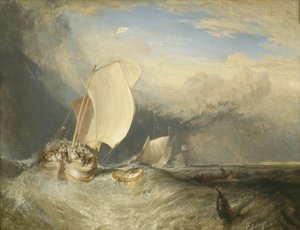 Fischerboote mit Händlern, die um Fisch feilschen, 1837-38
