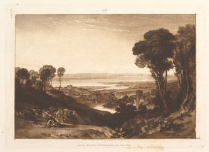 Zusammenfluss von Severn und Wye Liber Studiorum, Teil VI, Platte 28, Juni 1811 von Joseph Mallord William Turner