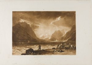 Thunersee, Tafel 15 aus Liber Studiorum von Joseph Mallord William Turner