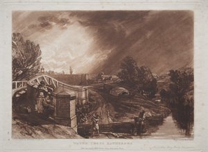 Liber Studiorum: Brunnenkresse-Sammler, Rails Head, Ferry Bridge, Twickenham von Joseph Mallord William Turner