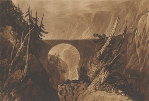 Teufelsbrücke über den Russ bei Altdorf, Schweiz von Joseph Mallord William Turner