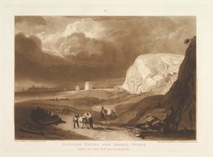 Martello-Türme bei Bexhill, Sussex Liber Studiorum, Teil VII, Platte 34, Juni 1811 von Joseph Mallord William Turner