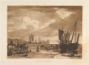 Szene an der französischen Küste Liber Studiorum, Teil I, Platte 4 von Joseph Mallord William Turner