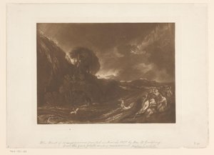 Stürmische Landschaft mit Flut und Ertrinkenden von Joseph Mallord William Turner