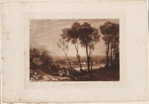 Die Brücke in mittlerer Entfernung, Tafel 13 aus Liber Studiorum von Joseph Mallord William Turner