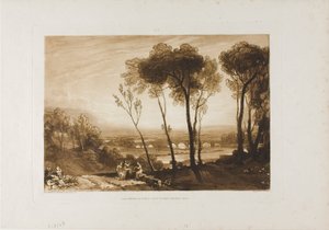 Die Brücke in mittlerer Entfernung, Platte 13 aus Liber Studiorum von Joseph Mallord William Turner