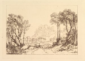 Das Schloss über den Wiesen Liber Studiorum, Teil II, Platte 8, 1808
