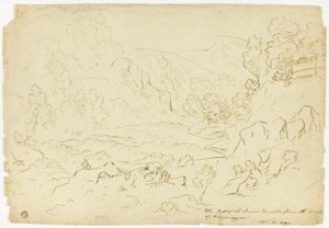 Der Fall des Flusses Tumble (recto); Ansicht von Fastraly (verso) von Joseph Mallord William Turner