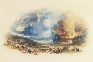 Das Feld von Waterloo, gesehen von Hougoumont, um 1830 von Joseph Mallord William Turner
