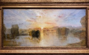 Der See, Petworth, Sonnenuntergang, um 1827-28 von Joseph Mallord William Turner