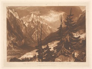 Die Quelle des Arveron im Tal von Chamouni, Savoyen von Joseph Mallord William Turner