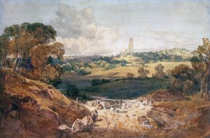 Ansicht von Fonthill von einem Steinbruch, ca. 1799 von Joseph Mallord William Turner