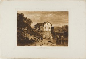 Wassermühle, Platte 37 aus Liber Studiorum von Joseph Mallord William Turner