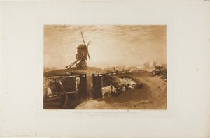 Windmühle und Schleuse, Platte 27 aus Liber Studiorum von Joseph Mallord William Turner