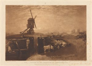 Windmühle und Schleuse von Joseph Mallord William Turner and William Say