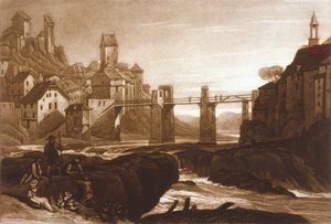 F.31.I Lauffenbourgh am Rhein, aus dem Liber Studiorum, graviert von T. Hodgetts, 1811 von after Joseph Mallord William Turner
