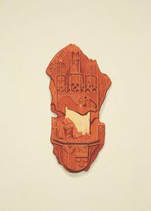 Rückseite des Siegels von Matthew Parker, Erzbischof von Canterbury, zum Testament von Thomas Alyce, Kaufmann von Joseph Manning