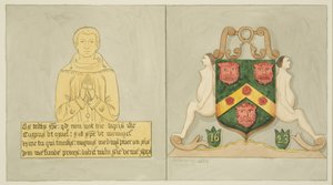 Messingplatte in der Weberkapelle und die Weberwappen in der Temple Church von Joseph Manning