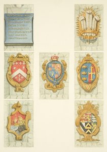 Wappen auf der Steinkanzel der Kathedrale von Bristol