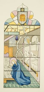 Details von Buntglas aus St. Markus, eine Szene aus dem Leben der Jungfrau von Joseph Manning