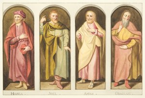 Vier kleine Propheten auf der Westseite des Bildschirms, der das Kirchenschiff vom Chor der Kathedrale von Bristol trennt von Joseph Manning