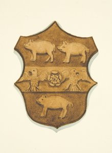 Paul Bushs Wappen in Eiche geschnitzt im Bischofsthron der Kathedrale von Bristol