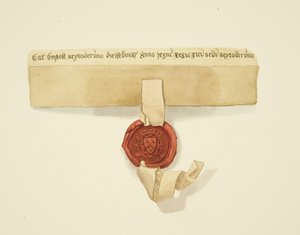 Siegel an der Unterseite einer Urkunde, ca. 1825 von Joseph Manning
