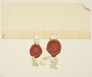 Siegel der Urkunde über die Übertragung eines Ladens in der Temple Street von Joseph Manning
