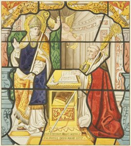 Buntglas im Sakristeifenster von St. Mark
