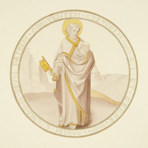 Buntglasfenster in der Privatkapelle des Bischofspalastes: St. Peter von Joseph Manning