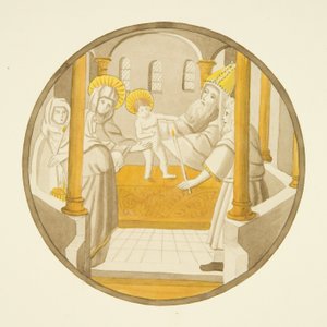 Buntglasfenster in der Privatkapelle des Bischofspalastes: Die Darstellung im Tempel von Joseph Manning