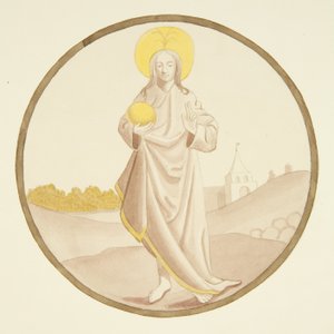 Buntglasfenster in der Privatkapelle des Bischofspalastes: Der Erlöser von Joseph Manning