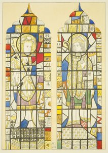 Buntglas im Fenster über dem Canynges-Denkmal in der St. Mary Redcliffe von Joseph Manning