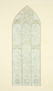 Buntglasfenster am östlichen Ende des nördlichen Seitenschiffs der Kathedrale von Bristol von Joseph Manning