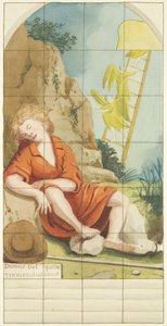 Buntglasfenster am Ostende des Südschiffs der Kathedrale von Bristol, das Jakobs Leiter zeigt von Joseph Manning