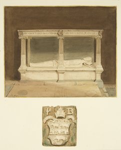 Grab von Bischof Paul Bush und Wappen in der Kathedrale von Bristol