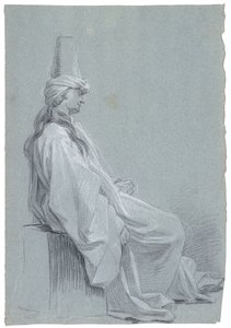 Ein junger Mann in orientalischer Tracht sitzend, 1748 (Kreide auf Büttenpapier) von Joseph Marie Vien