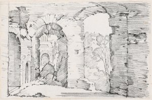 Gewölbte Durchgänge eines Ruinengebäudes von Joseph Marie Vien